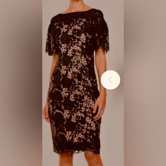 Calvin Klein Dresses & Skirts - Calvin Klein Black Lace Dress with Flutter Sleeves Size 12, Party Dress